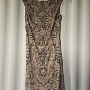 Adrianna Papell Beige Cocktail Dress  Size 2P